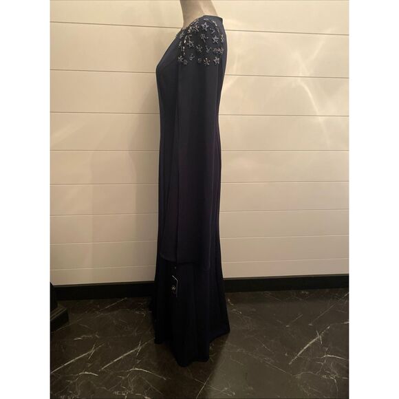 ADRIANNA PAPELL MAXI DRESS/LINED/RETAIL$229/ SIZE  8 /NEW W TAG/NAVY - Picture 9 of 14